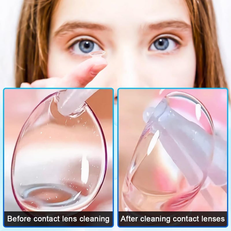 Casbomy Contact Lens Clean Machine, Portable Ultrasonic Contact Lens Cleaner with 4 Timing Modes, 360° High-Frequency Vibration for Cleaning Soft Lenses, Colored Contact Lenses (Green) - Image 3